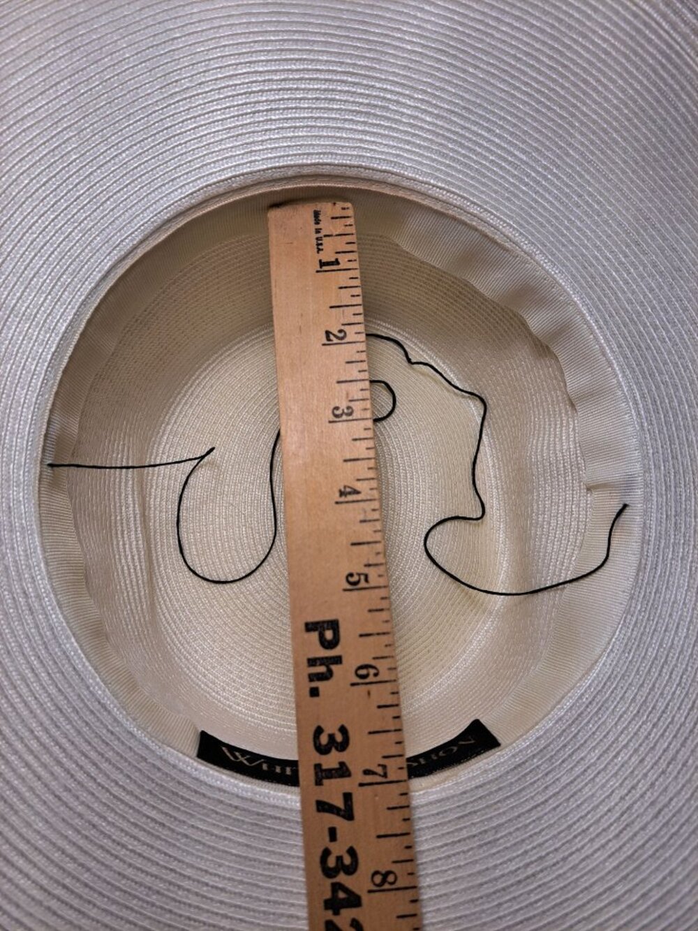 Whittall & Shon Kentucky Derby Hat White Wide-Brim Church Pearl Accents Formal - Picture 7 of 9